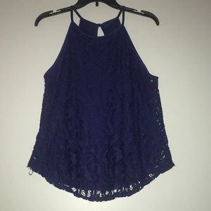 Blue Lace Tank Top